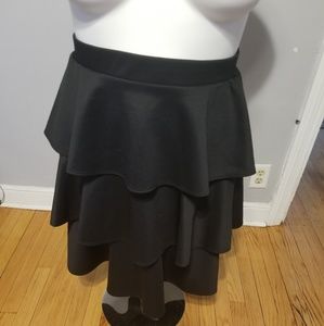 Black Peplum Tier Skirt